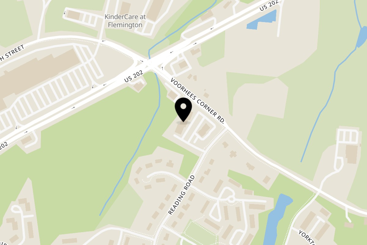 Map showing the location of Village Mediterranean Grill Flemington, NJ on 8 Reading Rd in Flemington